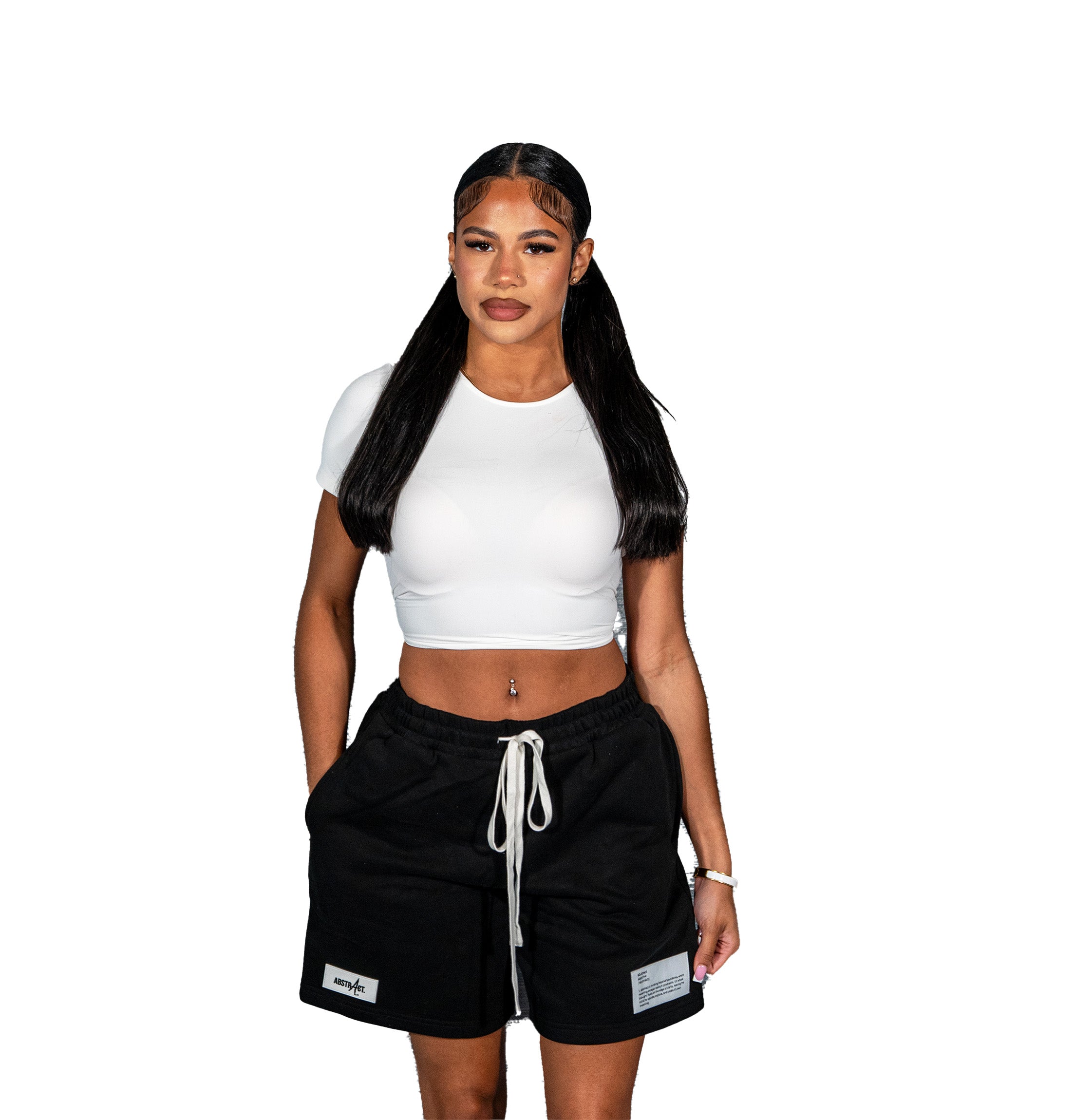 Black Abstract Shorts