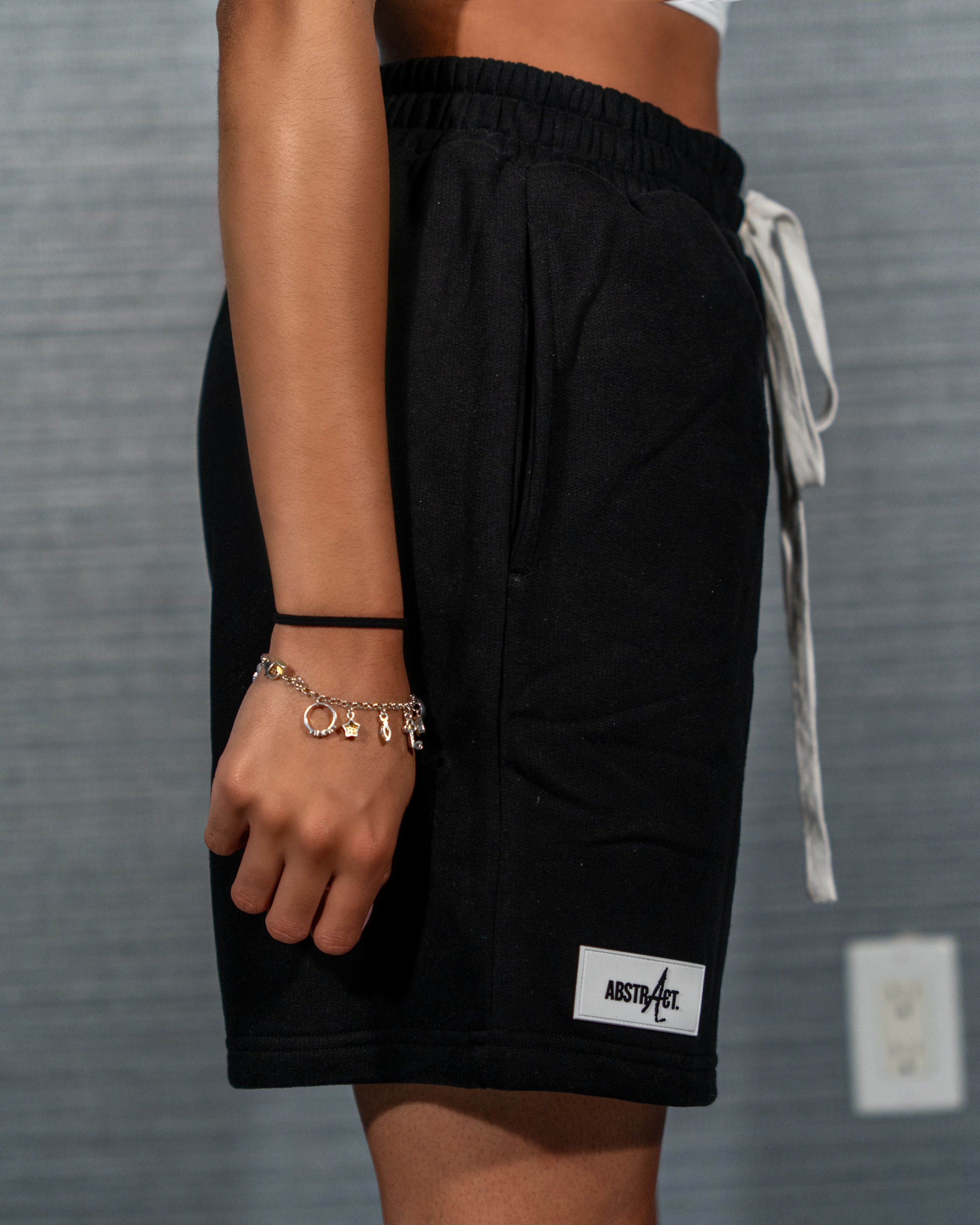 Black Abstract Shorts