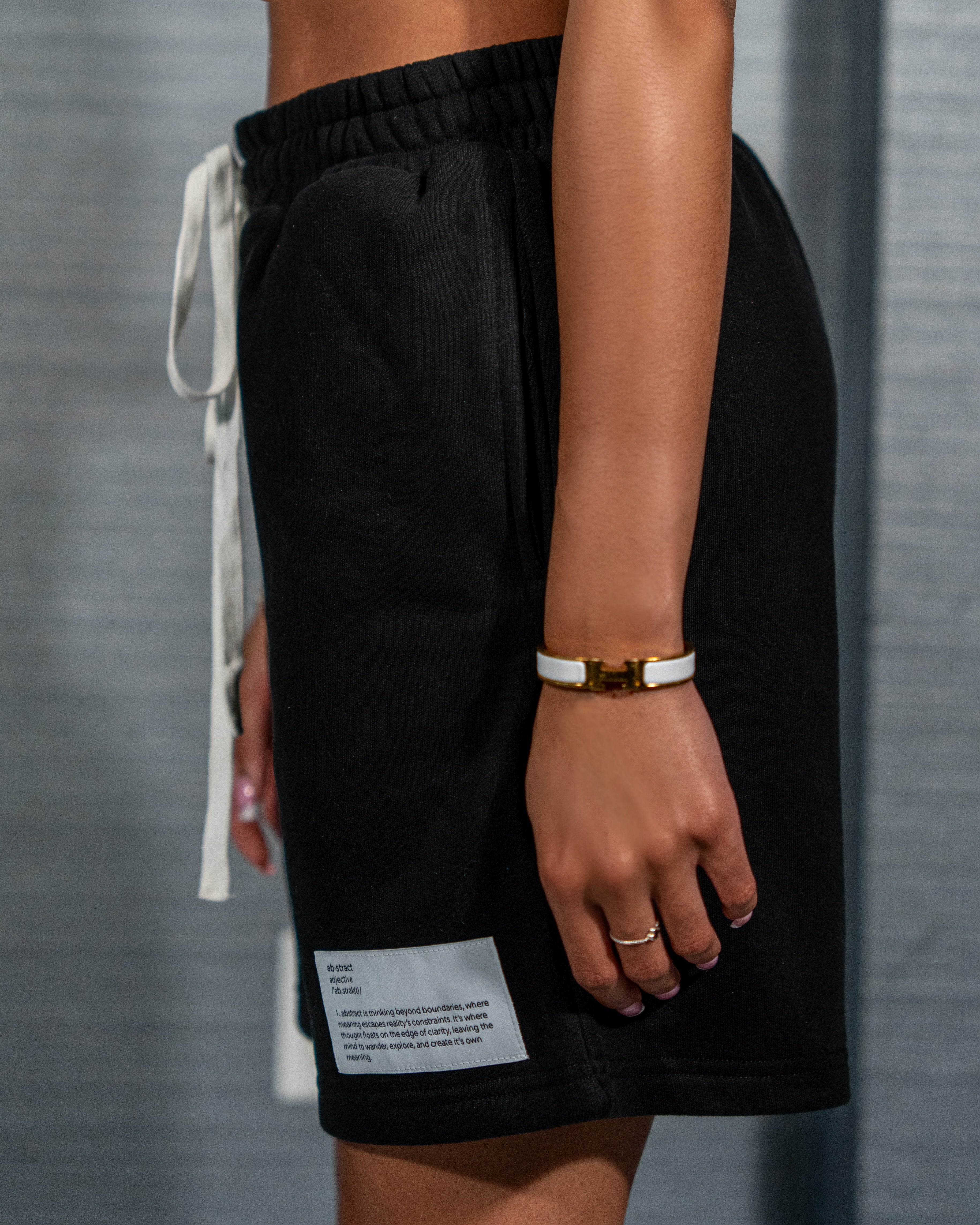 Black Abstract Shorts