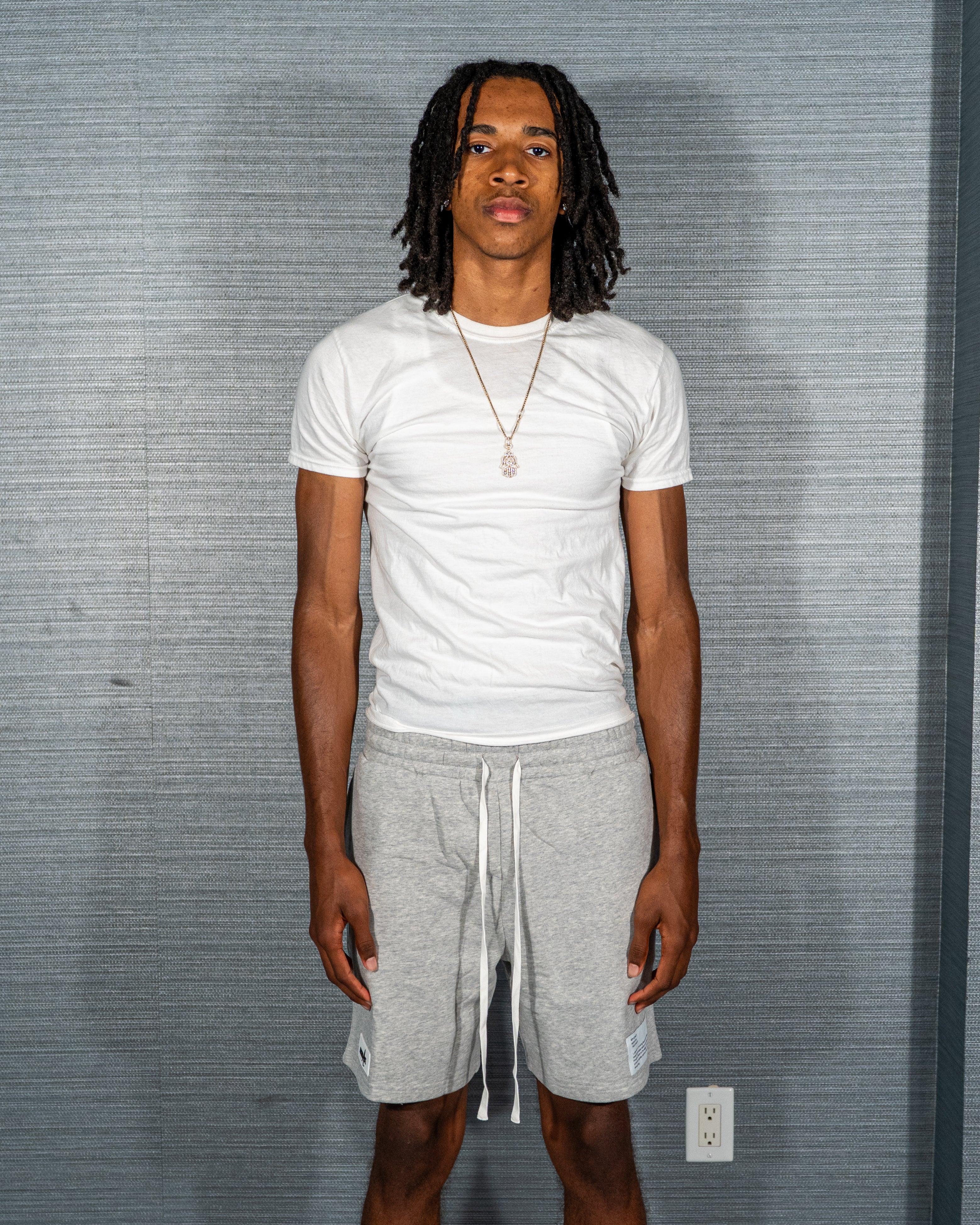 Grey Abstract Shorts